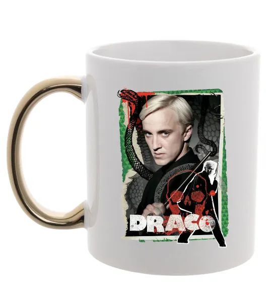 Чашка с цветной ручкой Draco Золото фото