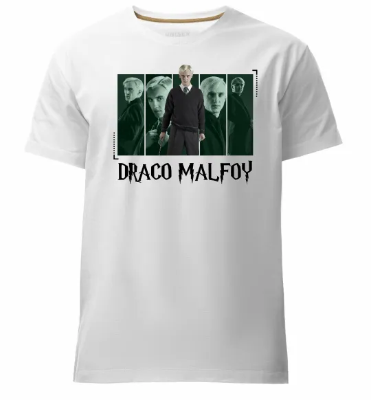 Чоловіча преміум футболка Драко Малфой Білий фото