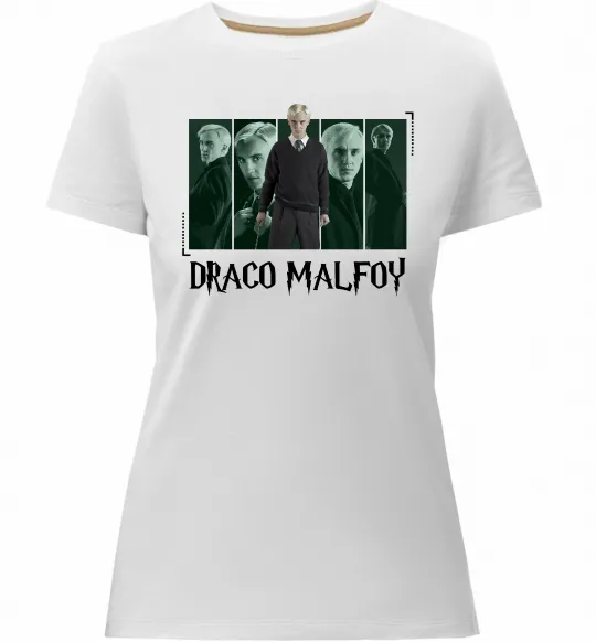 Жіноча преміум футболка Драко Малфой Білий фото
