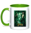 Чашка з кольоровою ручкою Драко Малфой Слизерин Лаймовий фото