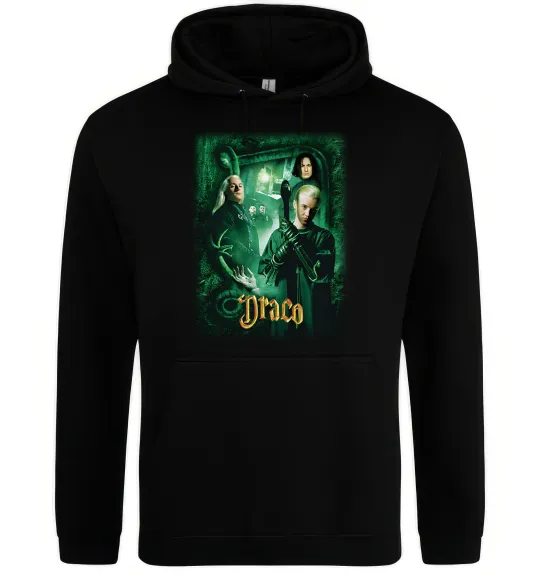 Чоловіча толстовка (худі) Драко Малфой Слизерин Чорний фото