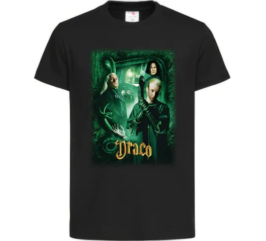 Дитяча футболка Драко Малфой Слизерин Чорний фото