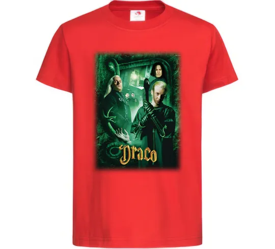 Дитяча футболка Драко Малфой Слизерин Червоний фото