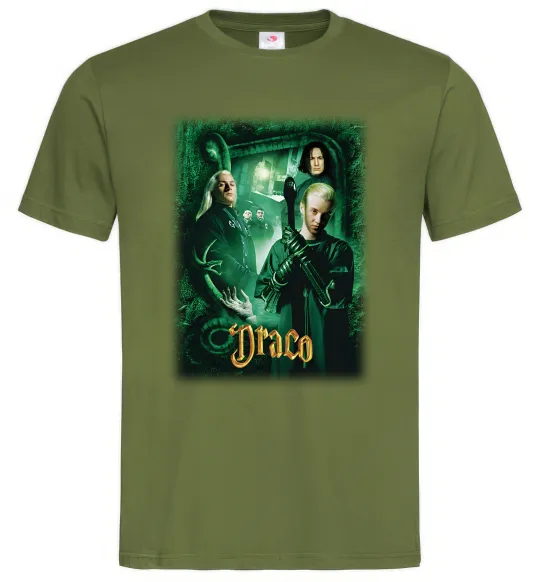 Чоловіча футболка Драко Малфой Слизерин Оливковий фото