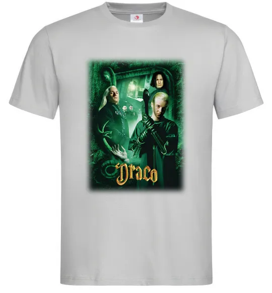 Чоловіча футболка Драко Малфой Слизерин Сірий фото