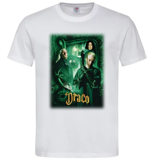 Чоловіча футболка Драко Малфой Слизерин Білий фото