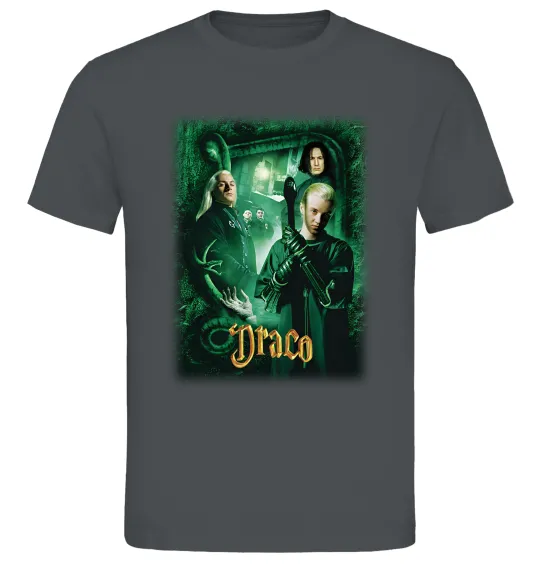 Чоловіча футболка Драко Малфой Слизерин Графіт фото