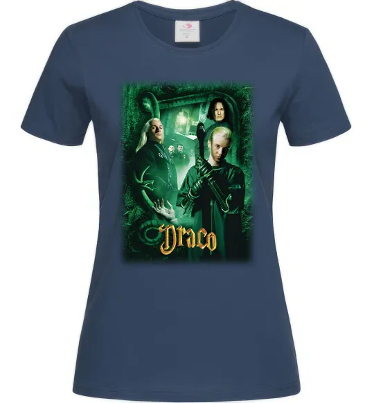 Жіноча футболка Драко Малфой Слизерин Темно-синій фото