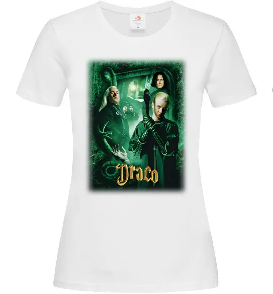 Жіноча футболка Драко Малфой Слизерин Білий фото