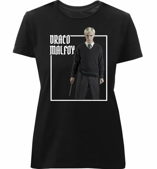 Жіноча преміум футболка Драко Том Фелтон Чорний фото