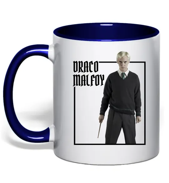 Чашка з кольоровою ручкою Драко Том Фелтон Глибокий темно-синій фото