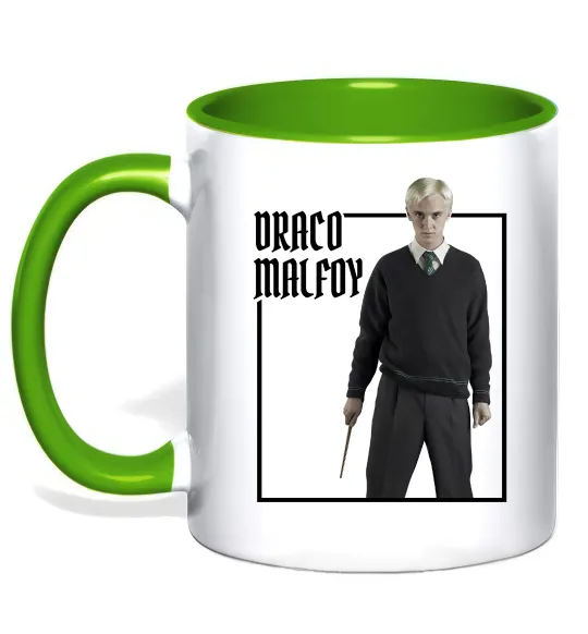 Чашка з кольоровою ручкою Драко Том Фелтон Лаймовий фото