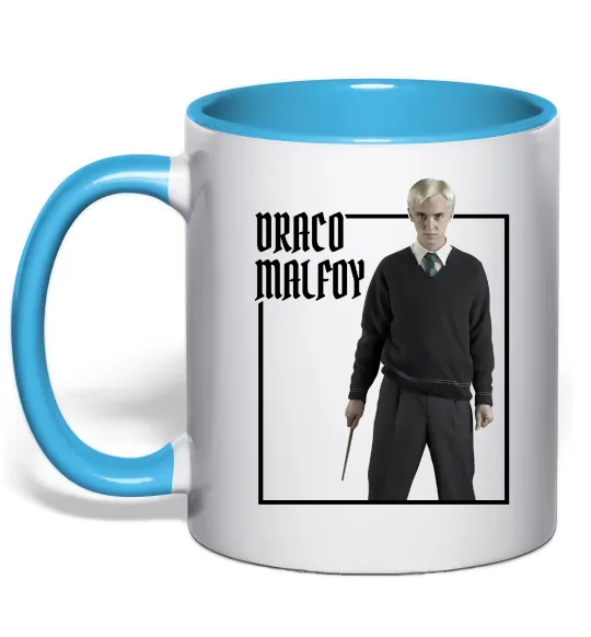 Чашка з кольоровою ручкою Драко Том Фелтон Блакитний фото