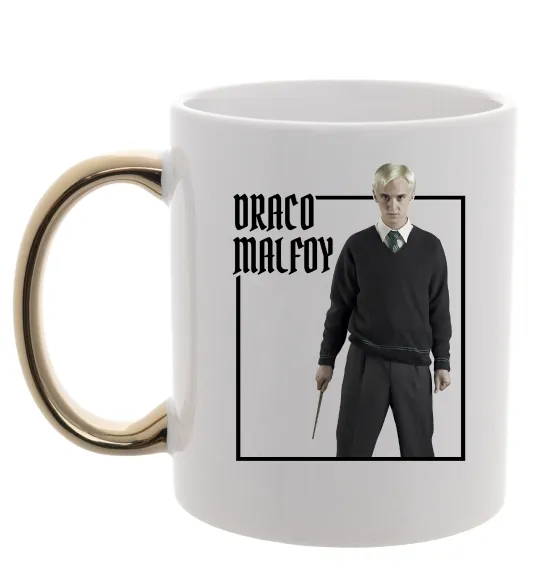 Чашка з кольоровою ручкою Драко Том Фелтон Золото фото