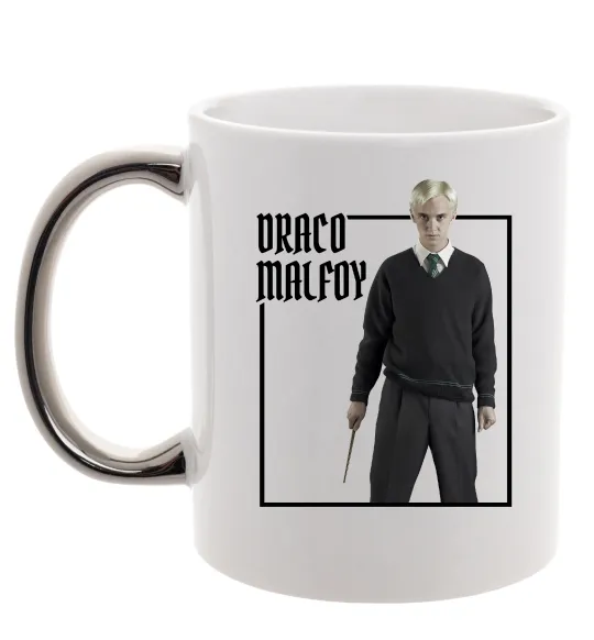 Чашка з кольоровою ручкою Драко Том Фелтон Срібло фото