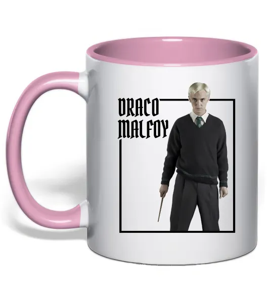 Чашка з кольоровою ручкою Драко Том Фелтон Ніжно рожевий фото