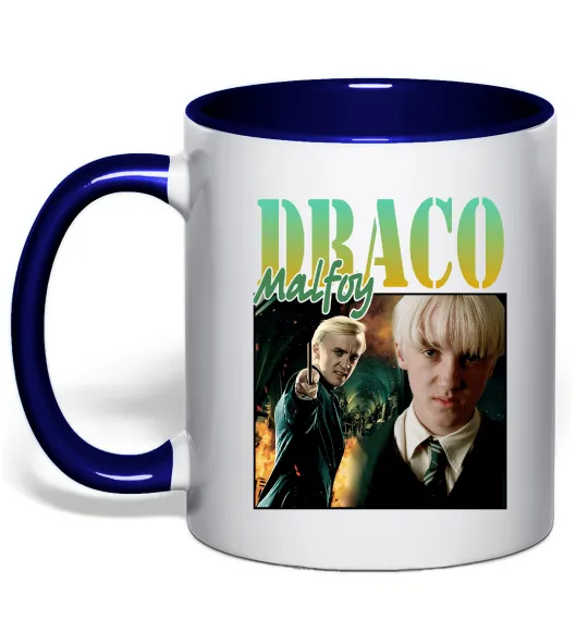 Чашка с цветной ручкой Tom Felton Draco Malfoy Глубокий темно-синий фото
