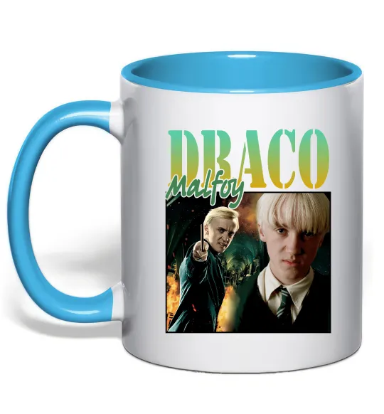 Чашка с цветной ручкой Tom Felton Draco Malfoy Голубой фото