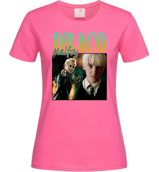 Женская футболка Tom Felton Draco Malfoy Ярко-розовый фото