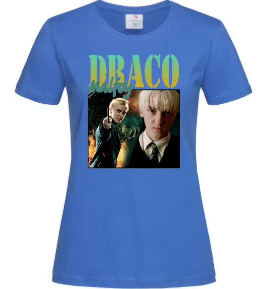 Женская футболка Tom Felton Draco Malfoy Ярко-синий фото