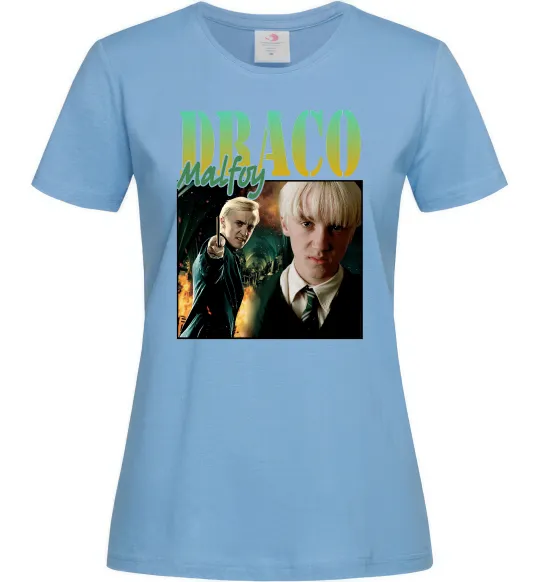 Женская футболка Tom Felton Draco Malfoy Голубой фото