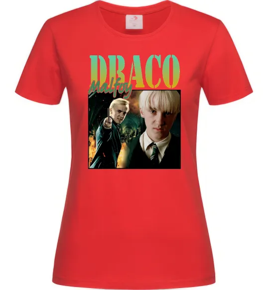 Женская футболка Tom Felton Draco Malfoy Красный фото