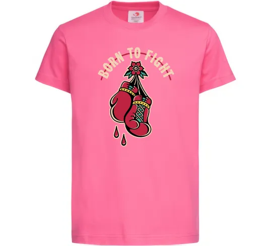 Детская футболка Born to fight рукавиці Ярко-розовый фото