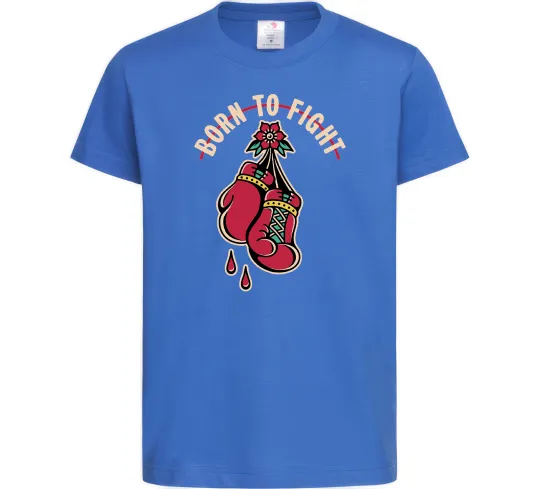 Детская футболка Born to fight рукавиці Ярко-синий фото