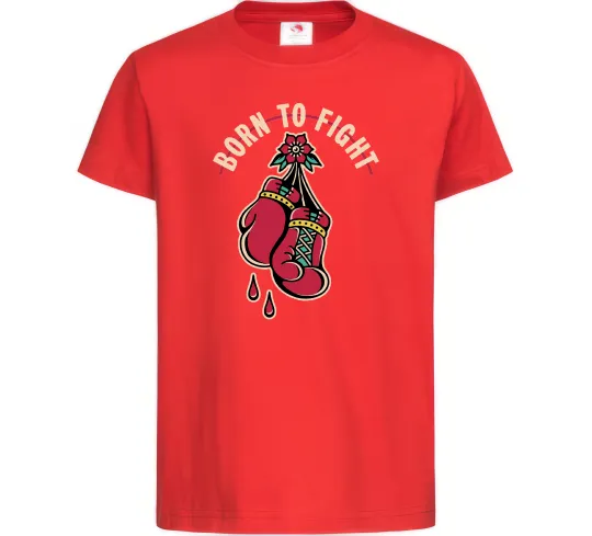 Детская футболка Born to fight рукавиці Красный фото