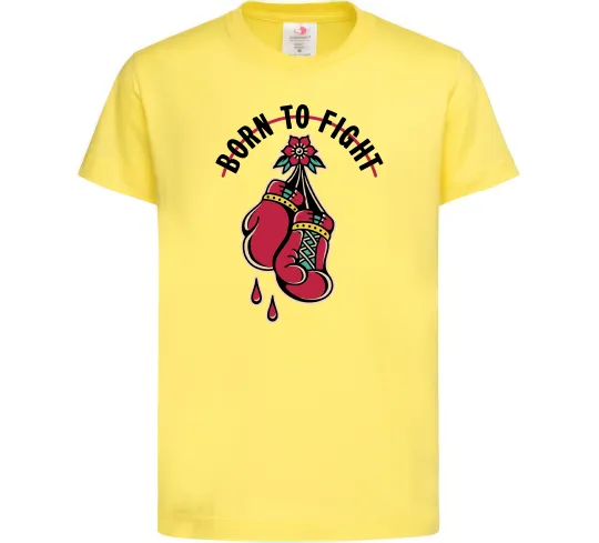 Детская футболка Born to fight рукавиці Лимонный фото