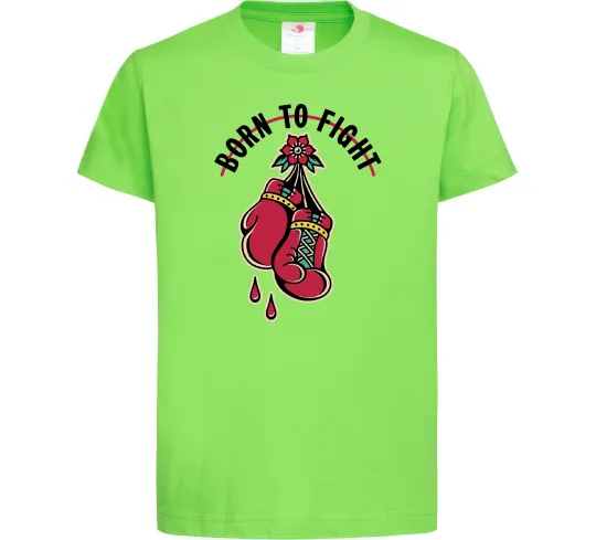 Детская футболка Born to fight рукавиці Лаймовый фото