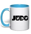 Чашка с цветной ручкой Judo Голубой фото