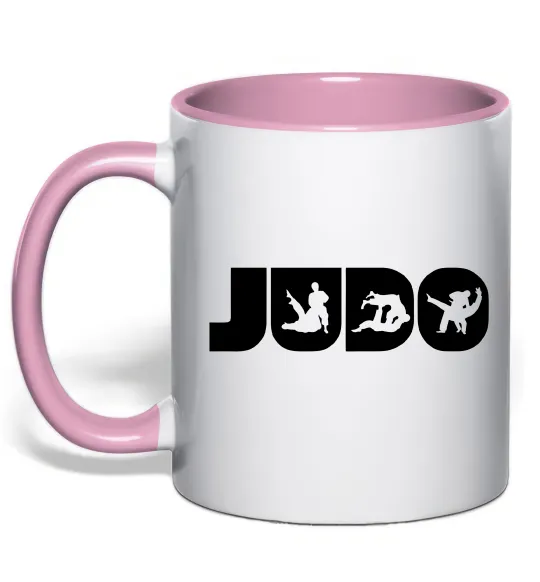 Чашка с цветной ручкой Judo Нежно розовый фото