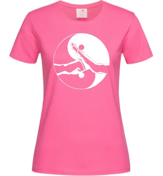 Женская футболка Інь Янь руки Ярко-розовый фото