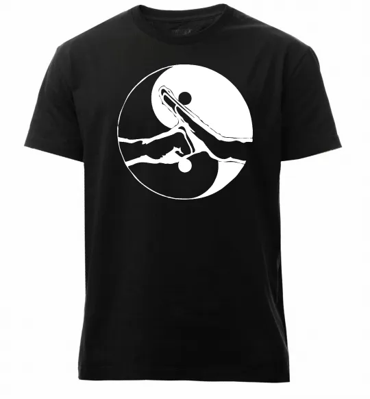 Мужская премиум футболка Інь Янь руки Черный фото