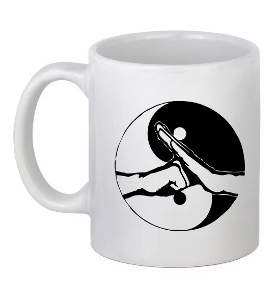 Чашка керамическая Інь Янь руки Белый фото