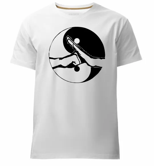 Мужская премиум футболка Інь Янь руки Белый фото