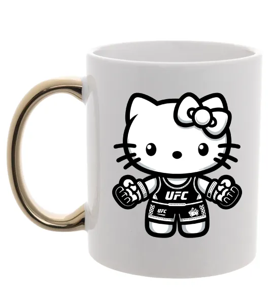 Чашка с цветной ручкой UFC Kitty Золото фото