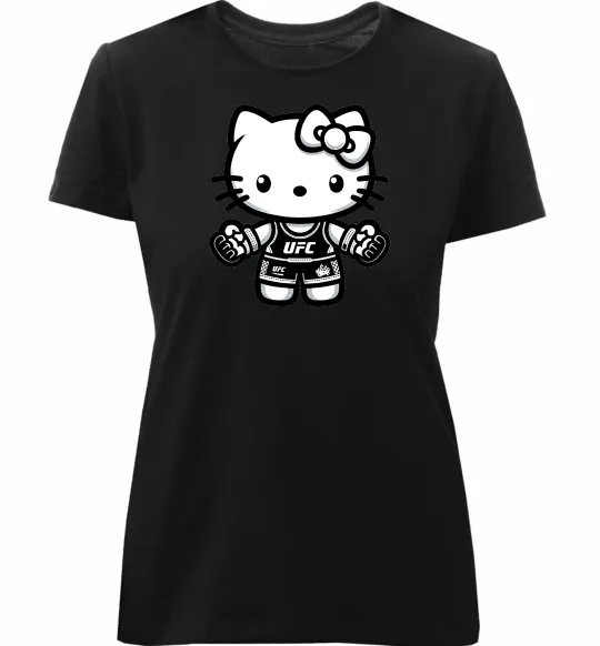 Женская премиум футболка UFC Kitty Черный фото