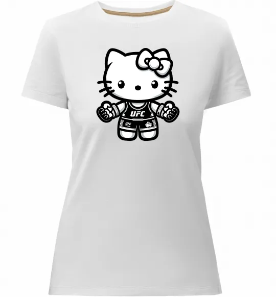 Женская премиум футболка UFC Kitty Белый фото