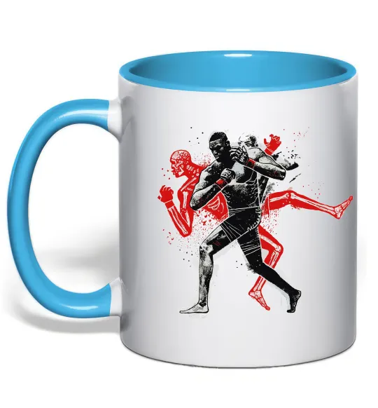 Чашка с цветной ручкой UFC fighter Голубой фото