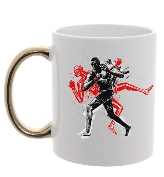 Чашка с цветной ручкой UFC fighter Золото фото