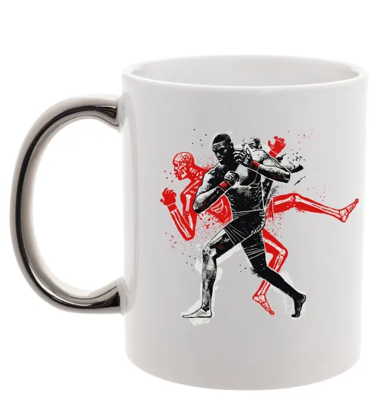 Чашка с цветной ручкой UFC fighter Серебро фото