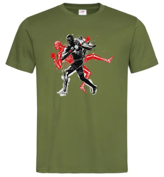 Мужская футболка UFC fighter Оливковый фото