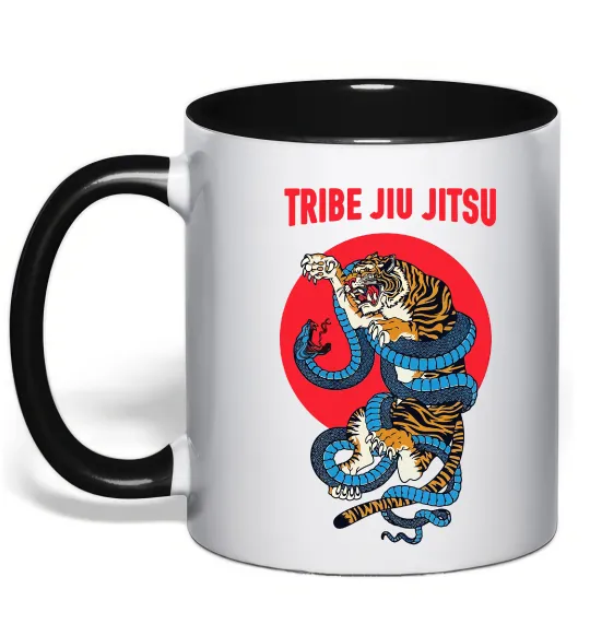 Чашка с цветной ручкой Tribe Jiu Jitsu Черный фото