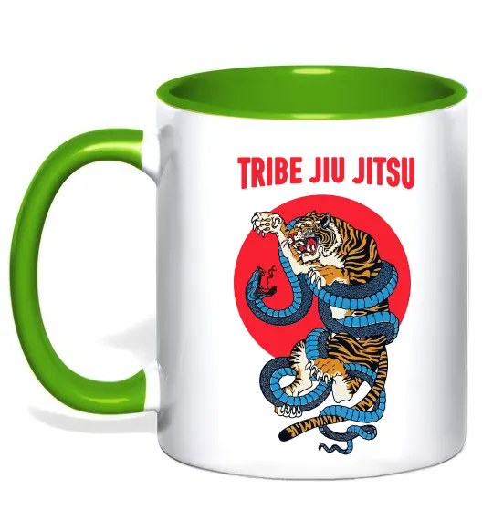 Чашка с цветной ручкой Tribe Jiu Jitsu Лаймовый фото