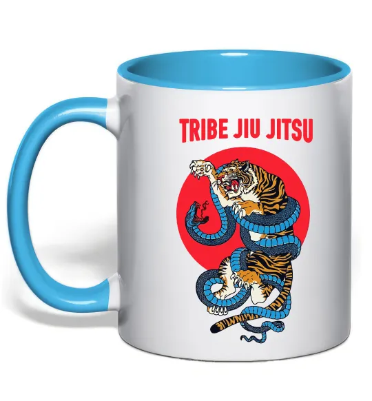 Чашка с цветной ручкой Tribe Jiu Jitsu Голубой фото