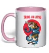 Чашка с цветной ручкой Tribe Jiu Jitsu Нежно розовый фото