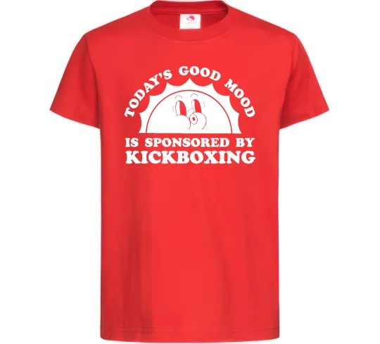 Детская футболка Kickboxing good mood Красный фото