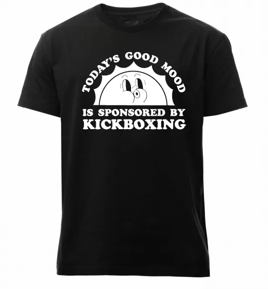 Мужская премиум футболка Kickboxing good mood Черный фото